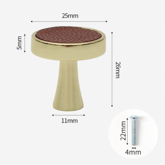 로베인 원형 가죽 가구손잡이(26mm)