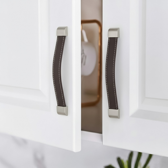 렛홈 가죽 가구손잡이 2세트(160mm) (브라운)