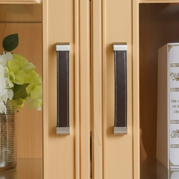 렛홈 가죽 가구손잡이 2세트(160mm) (브라운)