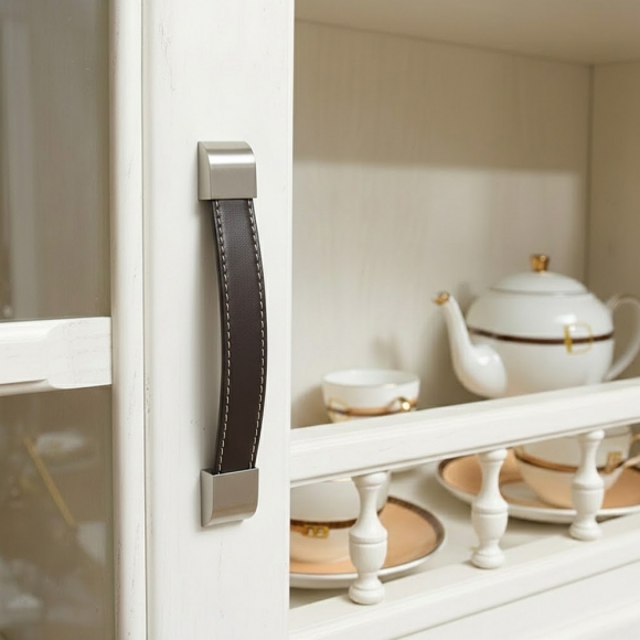 렛홈 가죽 가구손잡이 2세트(160mm) (브라운)