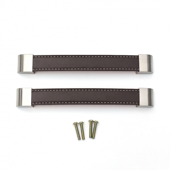 렛홈 가죽 가구손잡이 2세트(160mm) (브라운)