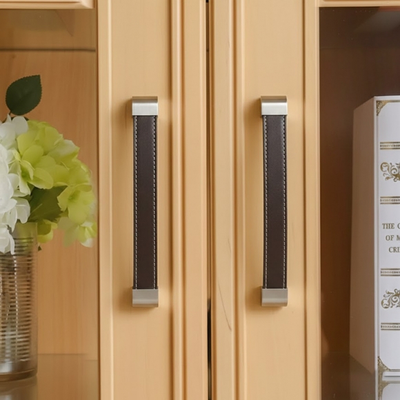 렛홈 가죽 가구손잡이 2세트(192mm) (브라운)