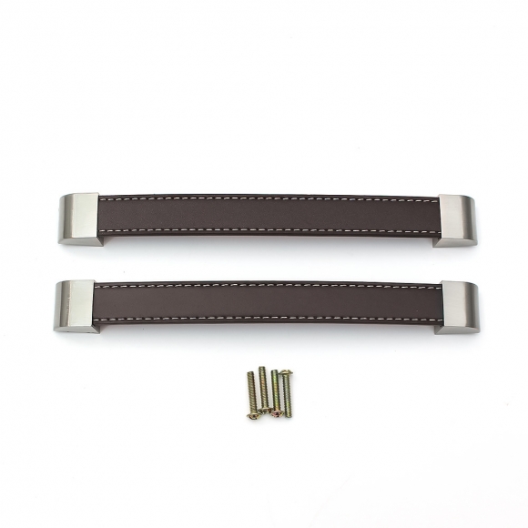 렛홈 가죽 가구손잡이 2세트(192mm) (브라운)