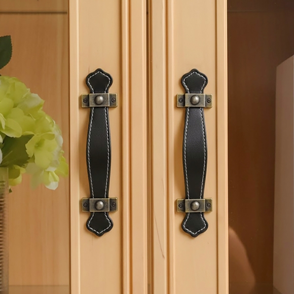 레더룸 가죽 가구 손잡이 5세트(128mm) (클래식블랙)