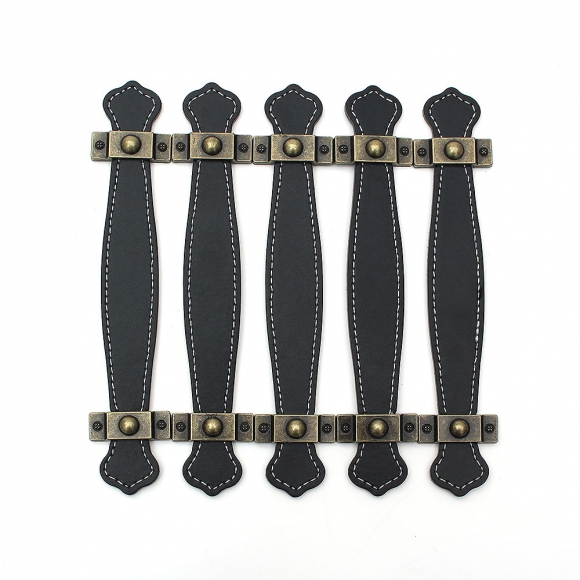 레더룸 가죽 가구 손잡이 5세트(128mm) (클래식블랙)