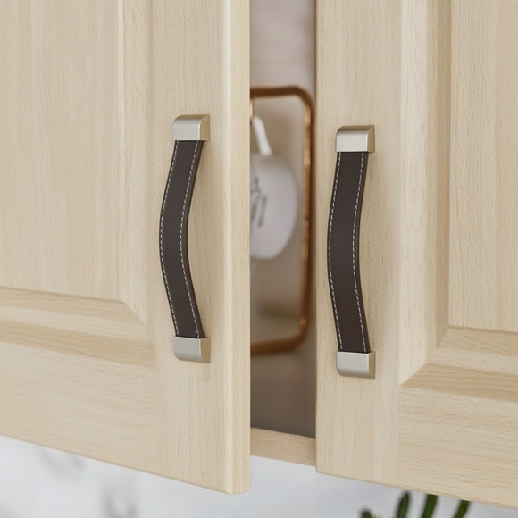 렛홈 가죽 가구손잡이 4세트(128mm) (브라운)