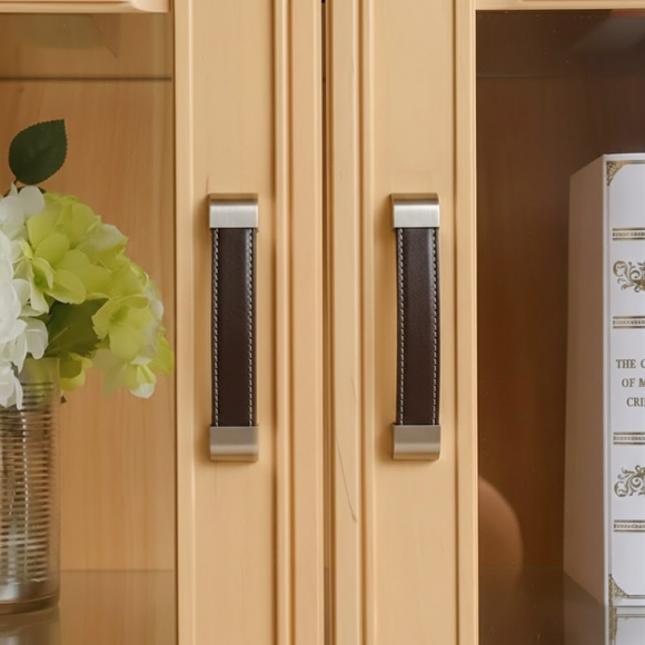 렛홈 가죽 가구손잡이 4세트(128mm) (브라운)