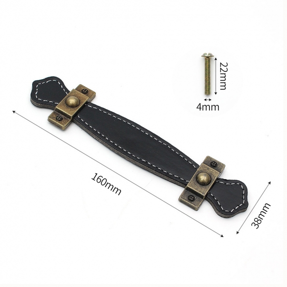 레더룸 가죽 가구 손잡이 6세트(96mm) (클래식블랙)