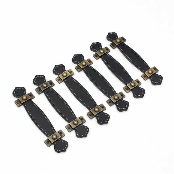 레더룸 가죽 가구 손잡이 6세트(96mm) (클래식블랙)