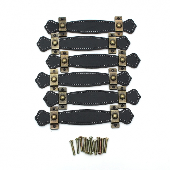 레더룸 가죽 가구 손잡이 6세트(96mm) (클래식블랙)