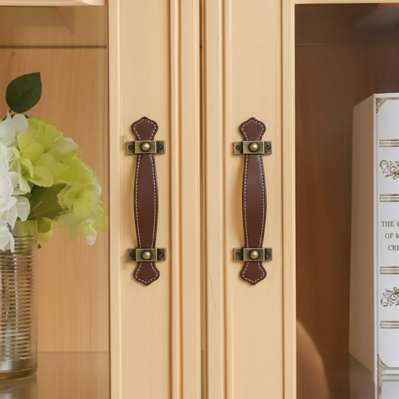 레더룸 가죽 가구 손잡이 6세트(96mm) (클래식브라운)