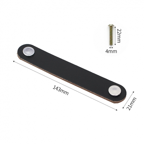 레더룸 가죽 가구 손잡이 4세트(96mm) (모던블랙)