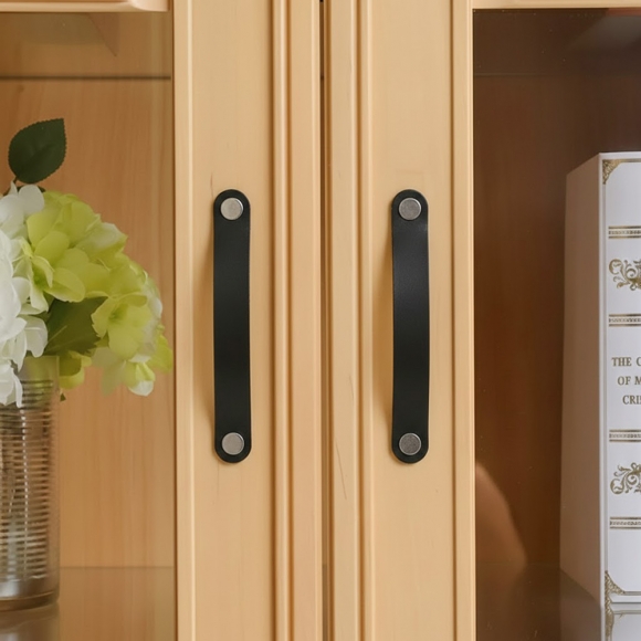 레더룸 가죽 가구 손잡이 4세트(96mm) (모던블랙)