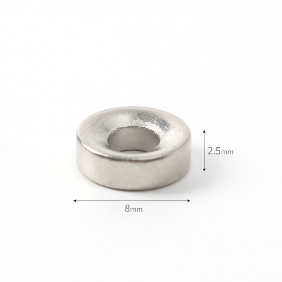 [몬스터킹] 네오디뮴 원형사라 자석 50개입(8x2.5mm) (홀6/3)