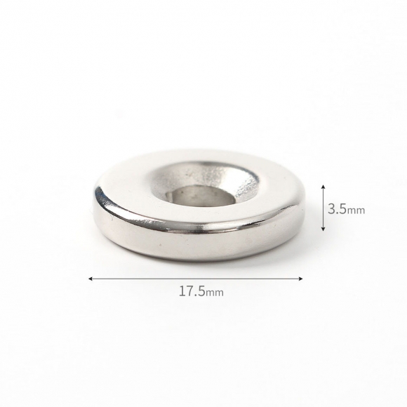 [몬스터킹] 네오디뮴 원형사라 자석 10개입(17.5x3.5mm) (홀10/5)