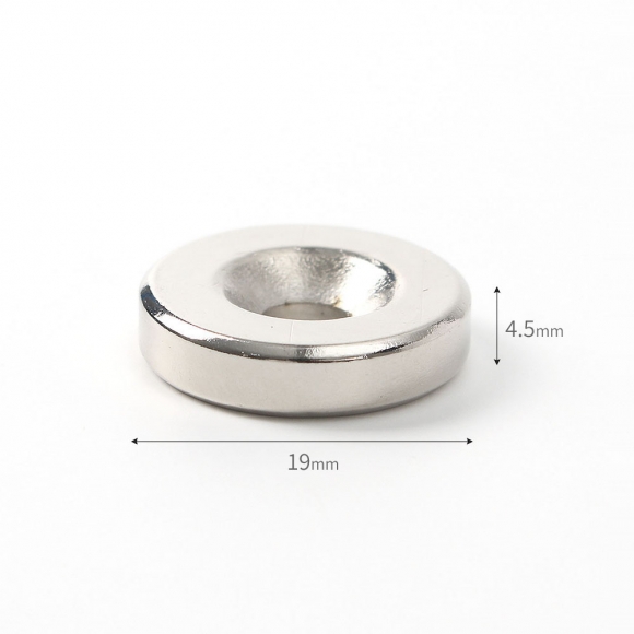 [몬스터킹] 네오디뮴 원형사라 자석 10개입(19x4.5mm) (홀10/5)