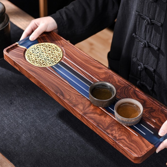 박달나무 물빠짐 설계 차 트레이 (45cm*16cm)