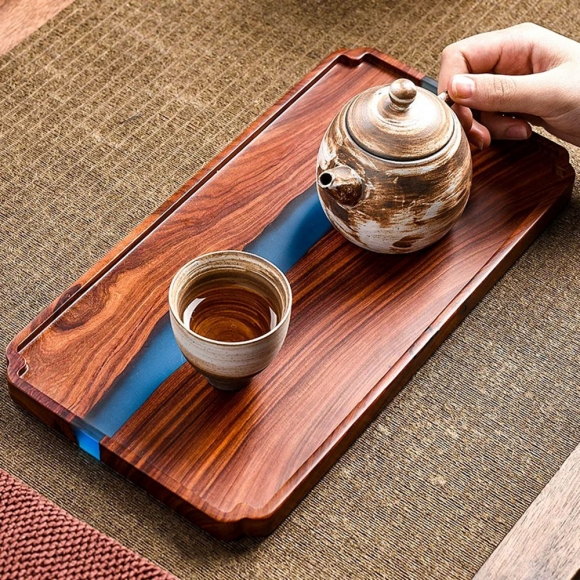 박달나무 사각 차앤티 트레이(30cm*16cm)