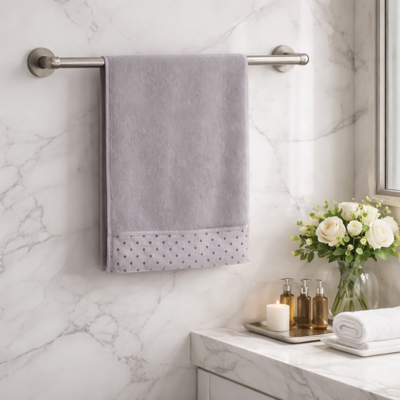 뽀송데이 30수 도트 순면타월(그레이)