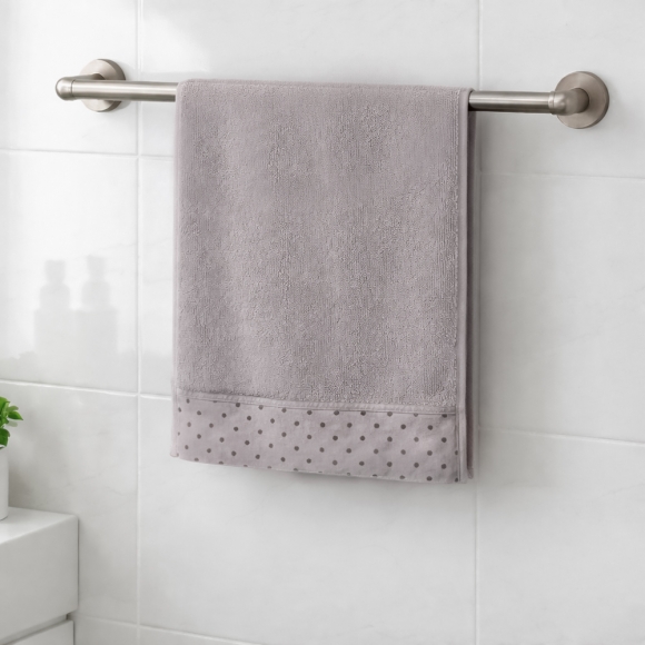 뽀송데이 30수 도트 순면타월(그레이)