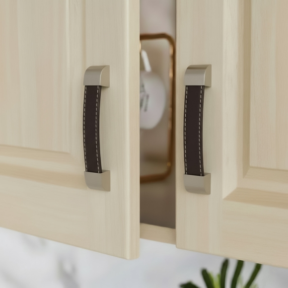 렛홈 가죽 가구손잡이 4세트(96mm) (브라운)