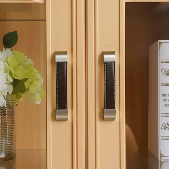 렛홈 가죽 가구손잡이 4세트(96mm) (브라운)