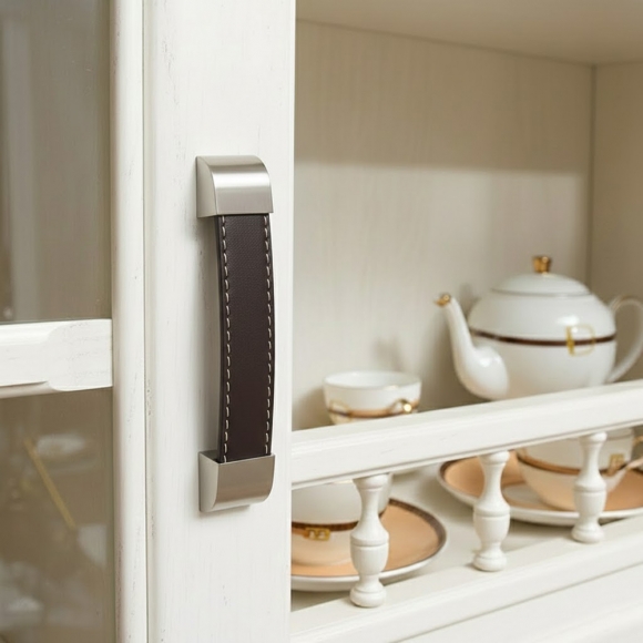 렛홈 가죽 가구손잡이 4세트(96mm) (브라운)