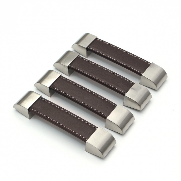 렛홈 가죽 가구손잡이 4세트(96mm) (브라운)