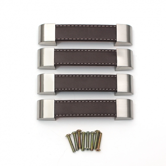 렛홈 가죽 가구손잡이 4세트(96mm) (브라운)