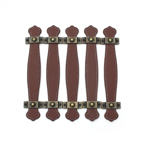 레더룸 가죽 가구 손잡이 5세트(128mm) (클래식브라운)