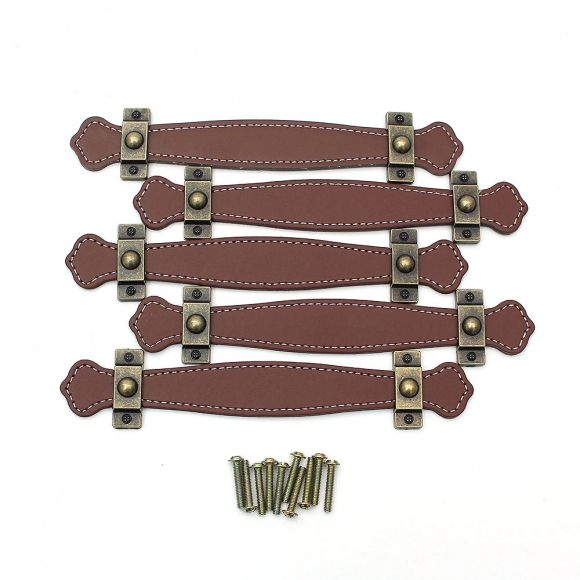 레더룸 가죽 가구 손잡이 5세트(128mm) (클래식브라운)