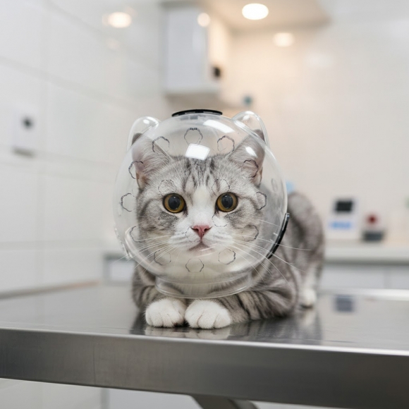 우주선 헬멧 고양이 입마개(중형묘)