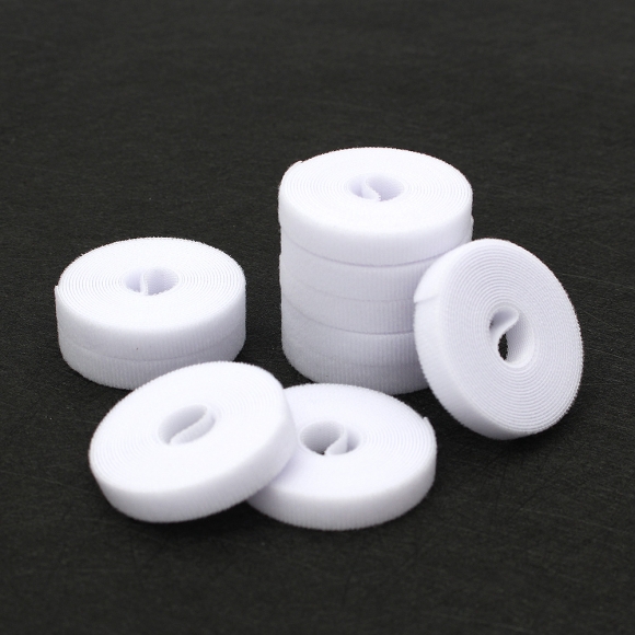 탈부착 테이프 케이블타이 10p세트 (10mmx2m) (화이트)