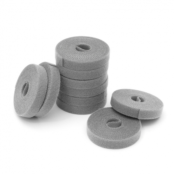 탈부착 테이프 케이블타이 10p세트 (10mmx2m) (그레이)