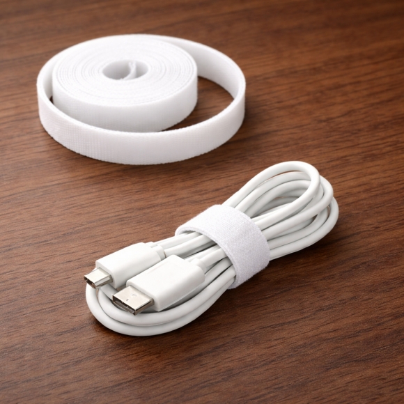 탈부착 테이프 케이블타이 10p세트 (10mmx1m) (화이트)