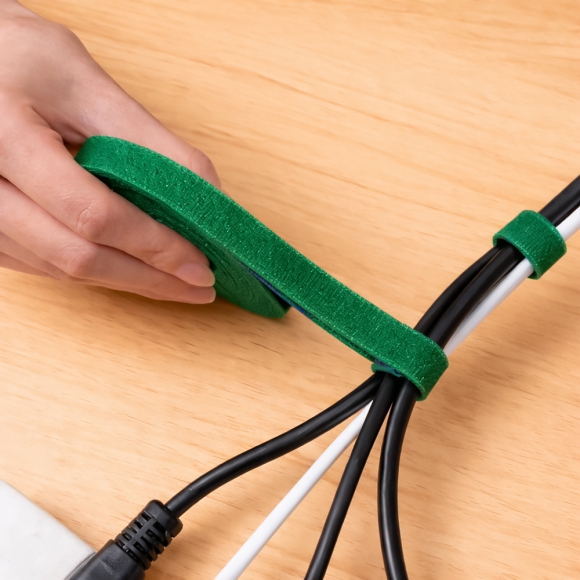 탈부착 테이프 케이블타이 10p세트 (10mmx1m) (그린)