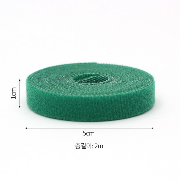 탈부착 테이프 케이블타이 10p세트 (10mmx2m) (그린)