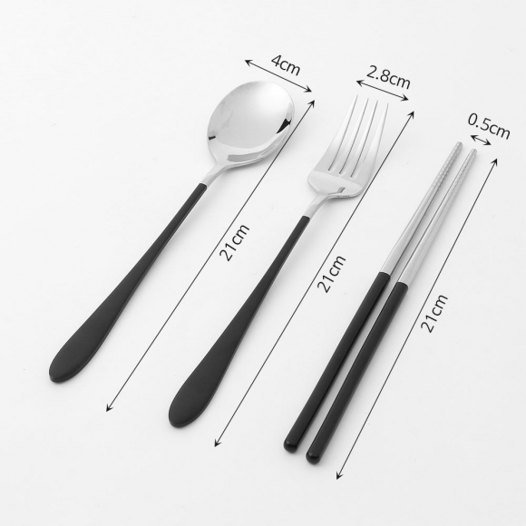 리빙그로 하이쿠킹 휴대용 수저 포크세트(블랙)