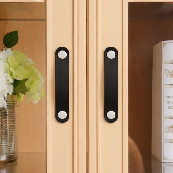 레더룸 가죽 가구 손잡이 4세트(128mm) (모던블랙)
