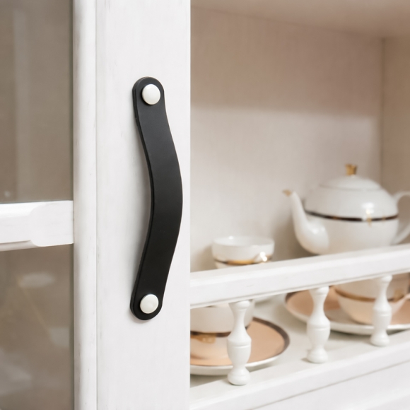 레더룸 가죽 가구 손잡이 4세트(128mm) (모던블랙)