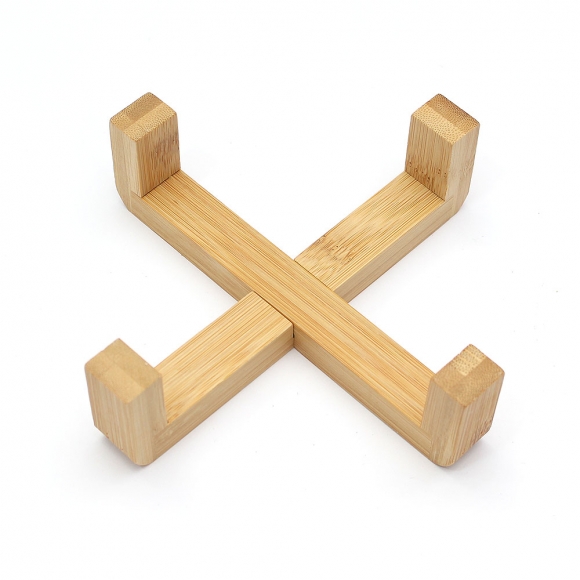 반려동물 우드받침 도자기식기(13cm) (마블그레이)