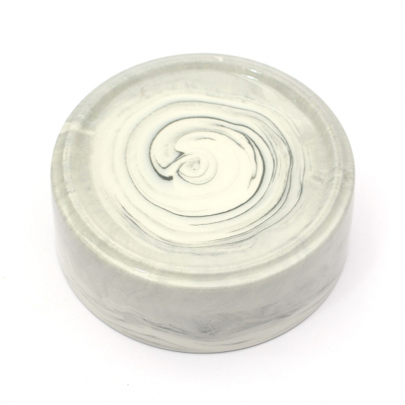 반려동물 우드받침 도자기식기(13cm) (마블그레이)