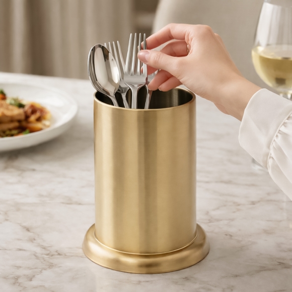 리빙데이 스텐 수저통 2p세트(S2) (골드)
