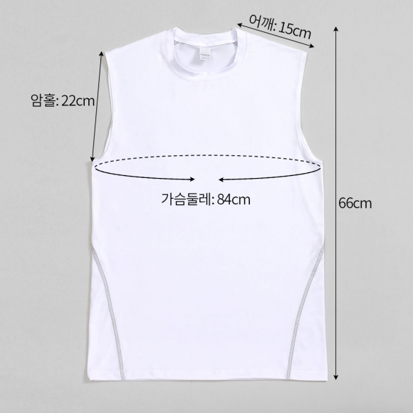 바디핏 남성 슬림 기능성 민소매(화이트) (L)