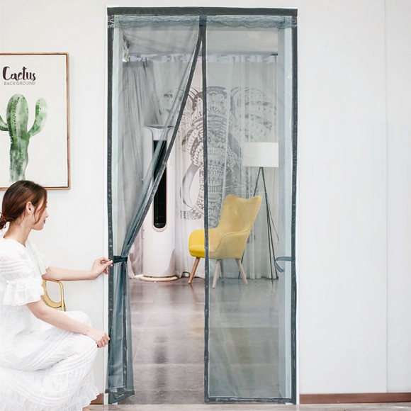 [리빙피스] 심플 문 모기장(90x210cm) (블루그린)