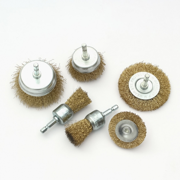 전동드릴용 와이어 브러쉬 6종세트(육각 생크) (B타입)
