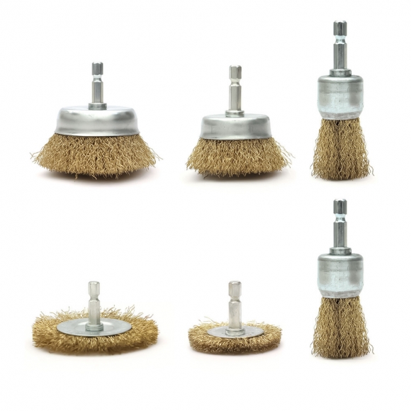 전동드릴용 와이어 브러쉬 6종세트(육각 생크) (B타입)