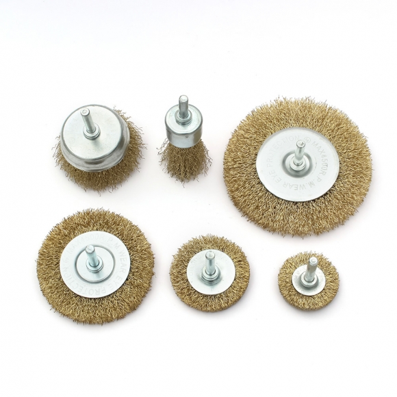 전동드릴용 와이어 브러쉬 6종세트(라운드 생크) (C타입)