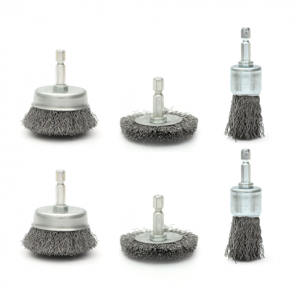 전동드릴용 와이어 브러쉬 6종세트(육각 생크) (A타입)