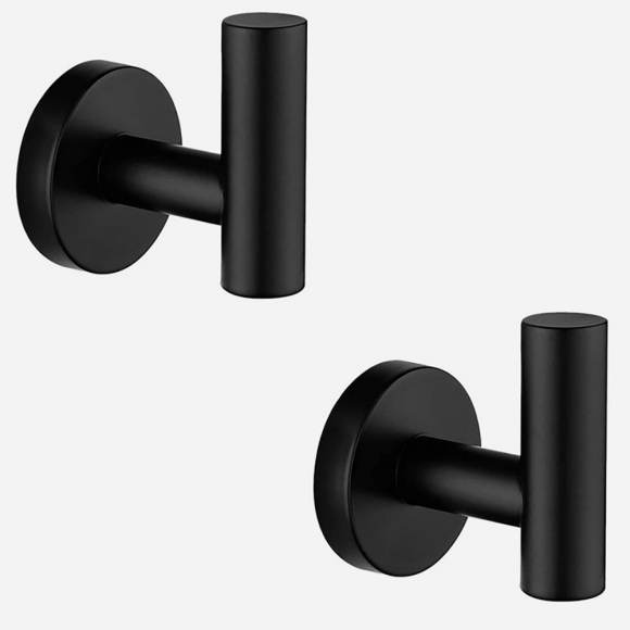 미니멀 스텐 접착식 후크 2p세트(블랙)